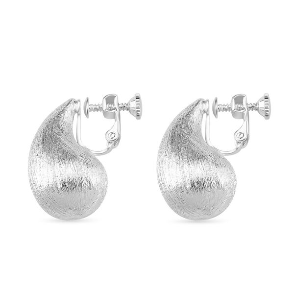 Designer-inspiriert- Tropfen Ohrringe, Messing, Silberfarben image number 4