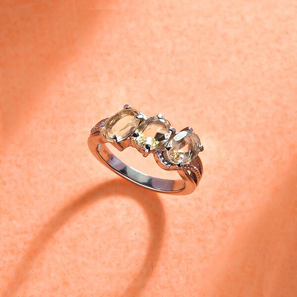 Citrin-Ring, (Größe 19.00) Edelstahl, ca. 2,09 ct image number 2