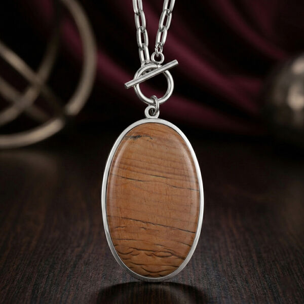 Bild Jasper Halskette ca. 60 cm 316L Edelstahl ca. 90.00 ct image number 1