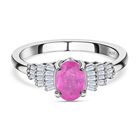 Fissure gefüllt rosa Saphir und Diamant Ring 925 Silber platiniert  ca. 1,33 ct image number 0