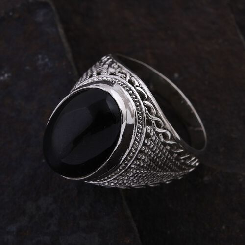 Royal Bali Kollektion- schwarzer Stern Diopsid Ring -16,10 ct. image number 1