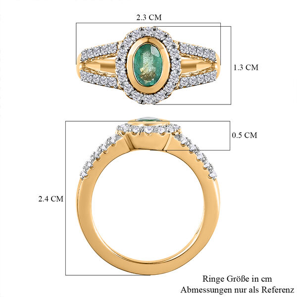 Kagem sambischer Smaragd und Zirkon-Ring - 1,39 ct. image number 7