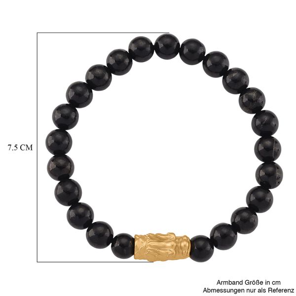 Shungit Armband, flexibel, 925 Silber vergoldet ca. 75.00 ct image number 5