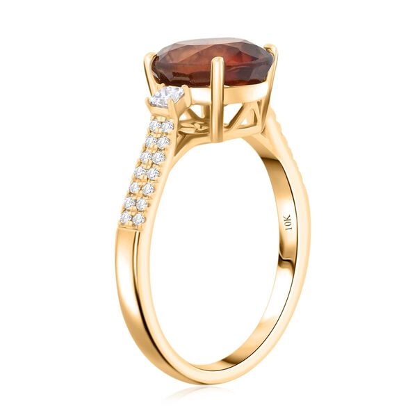 LUXORO zertifiziert und gepr&uuml;ft AAA Honig Granat und Diamant Ring in 417 Gold - 3,6 ct. image number 3