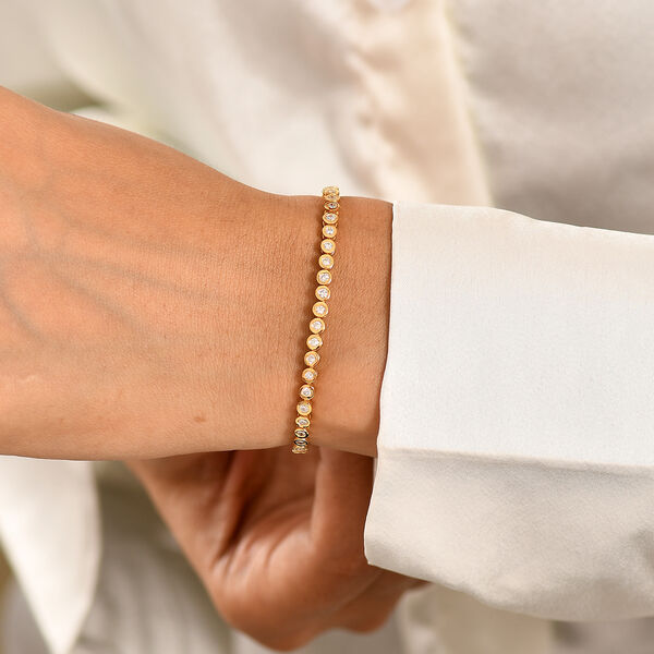 LUXURIANT DIAMOND - Lab Grown Diamant SI-GH SGL zertifiziert  Armband ca. 19 cm 925 Silber 750 Gelbgold vermeil (10-15 Werktage Lieferzeit) ca. 2.00 ct image number 2