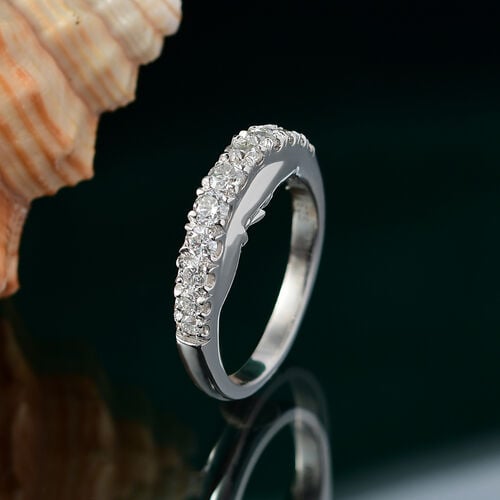 Moissanit Ring 925 Silber rhodiniert (Größe 17.00) ca. 0,76 ct image number 1