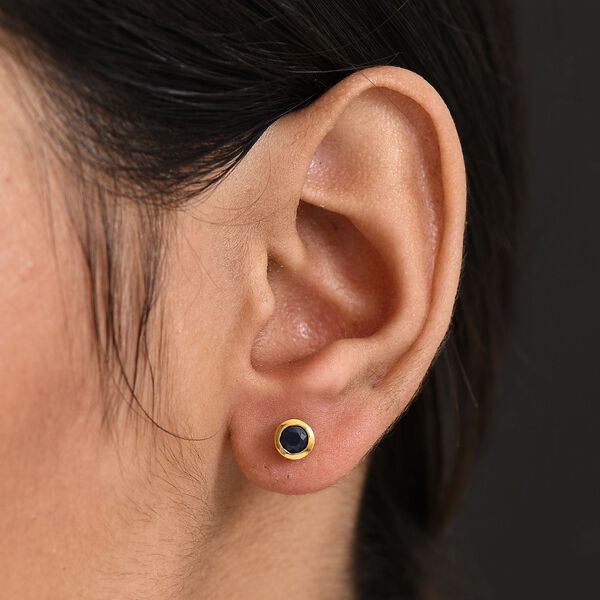 Masoala Saphir Ohrringe, 925 Silber 750 Gelbgold Vermeil - 0,77 ct. image number 3