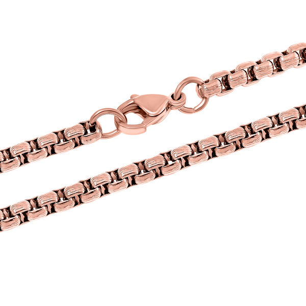 Venezianer Boxkette, Reiner Edelstahl, rosevergoldet, ca. 60 cm ca. 16,00g image number 3