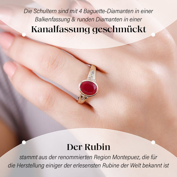 AAA Montepuez-Rubin und Diamant Ring in 585 Gold - 2,77 ct. image number 3