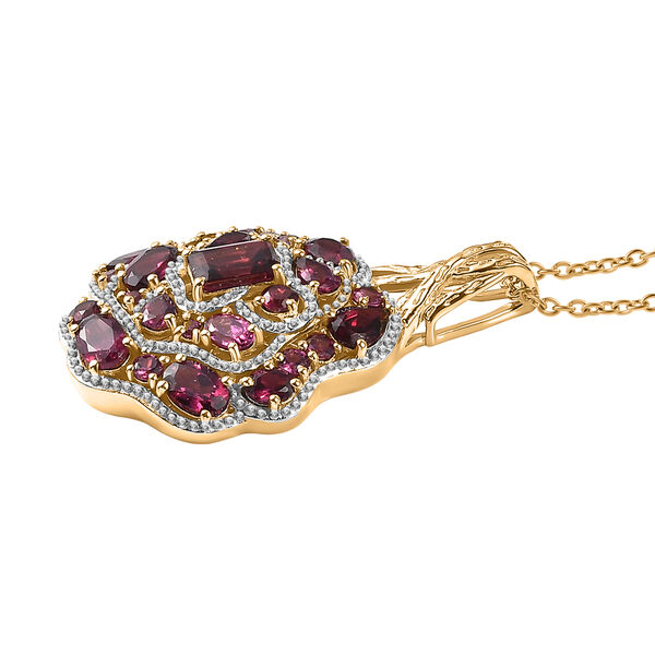 GP Italian Garden Kollektion- Rhodolith Granat und Kanchanaburi blauer Saphir-Anhänger mit 45cm Kette - 8,07 ct. image number 6