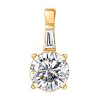 Moissanit Anhänger 925 Silber 750 Gelbgold Vermeil ca. 1.84 ct