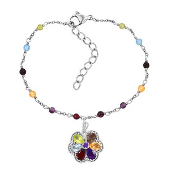 Mehrfarbiges Edelstein-Armband, 18 cm - 5,49 ct.