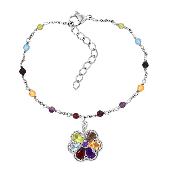 Mehrfarbiges Edelstein-Armband, 18 cm - 5,49 ct.