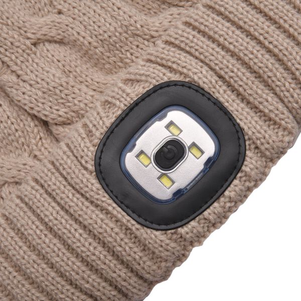 Beanie Mütze mit LED-Kopflichtfunktion, Khaki image number 8