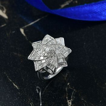 LUXURIANT DIAMOND - Lab Grown Diamant SI-GH SGL zertifiziert Ring 925 Silber rhodiniert (Gr&ouml;&szlig;e 18.00) ca. 1.00 ct