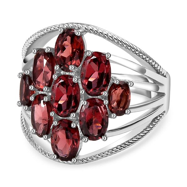 Roter Granat Ring, Edelstahl (Gr&ouml;&szlig;e 19.00) ca. 4.26 ct