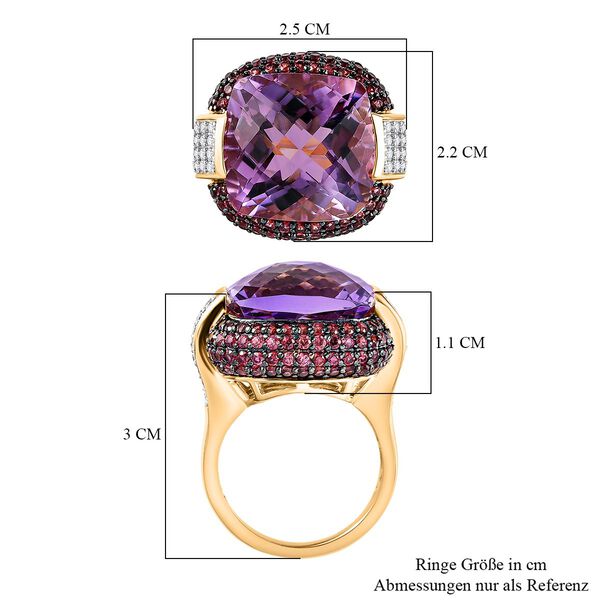 AAA Rose De France Amethyst, Rhodolith Granat und Zirkon-Ring - 20,61 ct. image number 6
