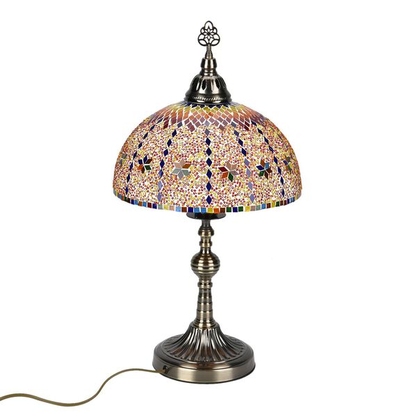 K&uuml;nstlerische Mosaikglas-Tischlampe mit Bronzefu&szlig;, Gr&ouml;&szlig;e 59cm, mehrfarbig image number 2