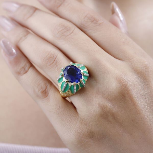 GP Italian Garden Kollektion - Ceylonfarbener Quarz, Zirkon und blauer Saphir-Ring - 5,30 ct. image number 3