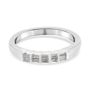 Diamant band Ring 925 Silber platiniert (Gr&ouml;&szlig;e 17.00) ca. 0,20 ct