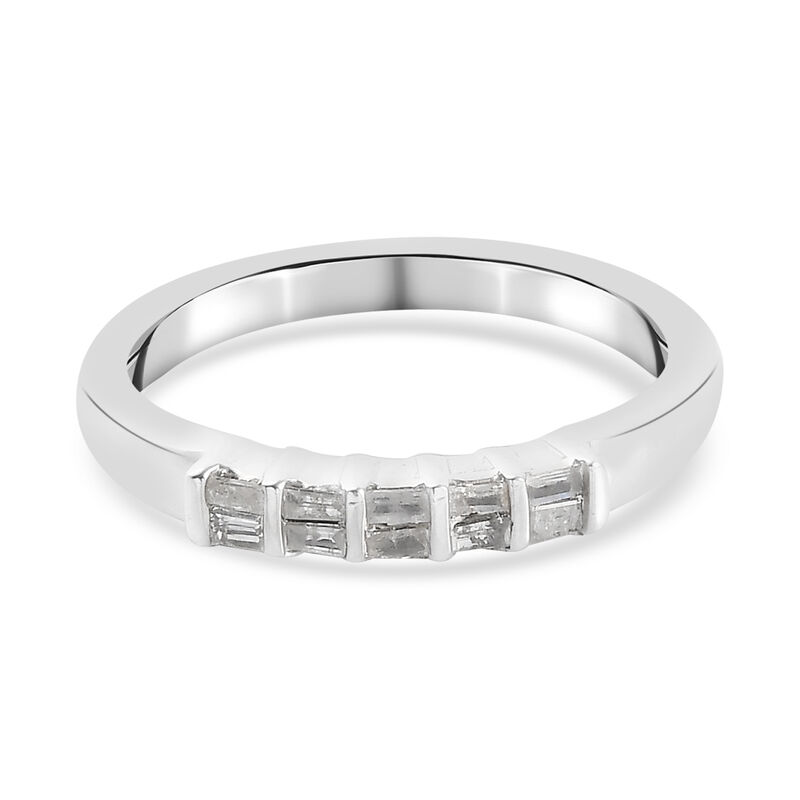 Diamant band Ring 925 Silber Platin-Überzug image number 0