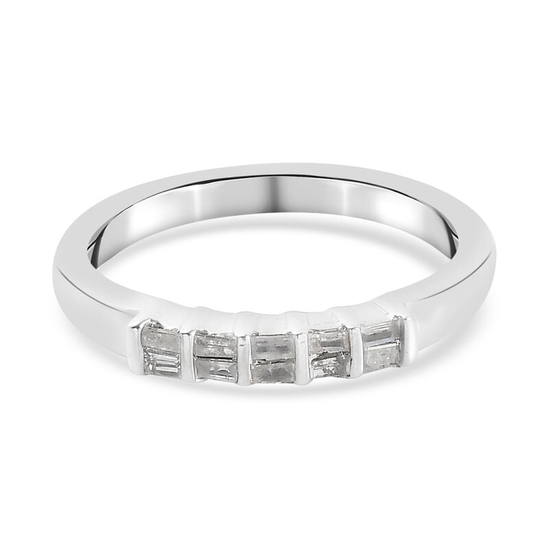 Diamant band Ring 925 Silber Platin-Überzug image number 0