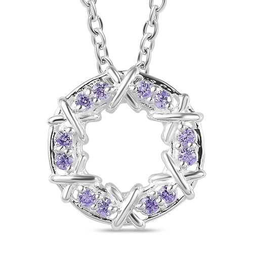 Blauer kubischer Zirkonia-Anhänger mit 50cm Kette - 0,34 ct. image number 0