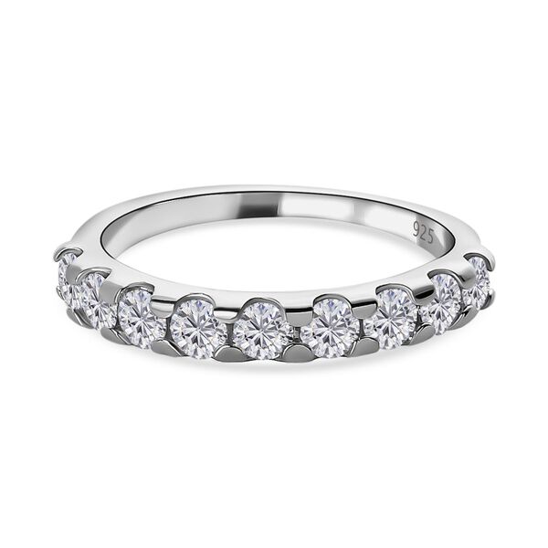 Moissanit Ring in platiniertem 925 Silber - 0,93 ct.
