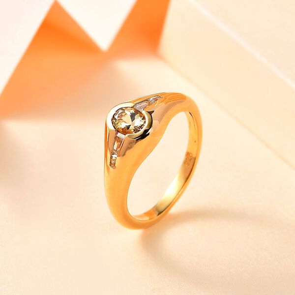 AA natürlicher goldener Tansanit und Zirkon-Ring - 0,74 ct. image number 2