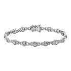 Weißes Diamant Armband, ca. 19 cm, 925 Silber platiniert ca. 1.50 ct