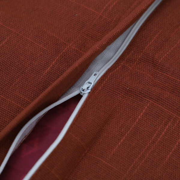 2er-Set unifarbener Kissenbezug mit R&uuml;schen, Gr&ouml;&szlig;e 50,8x50,8 cm, Rostbraun image number 5