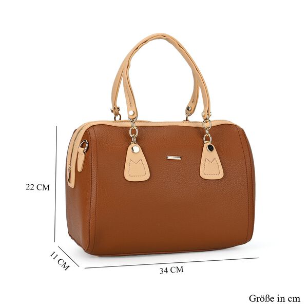 SATCHEL Moderne Handtasche mit Crossbody Gurt, 34x11x22 cm, braun image number 6