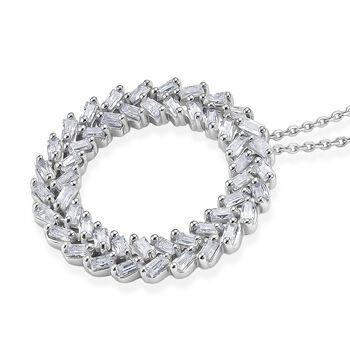 D'Joy Wei&szlig;er Diamant Schmuckset ca. 50 cm 925 Silber Rhodiniert (10-15 Werktage Lieferzeit) ca. 1.00 ct