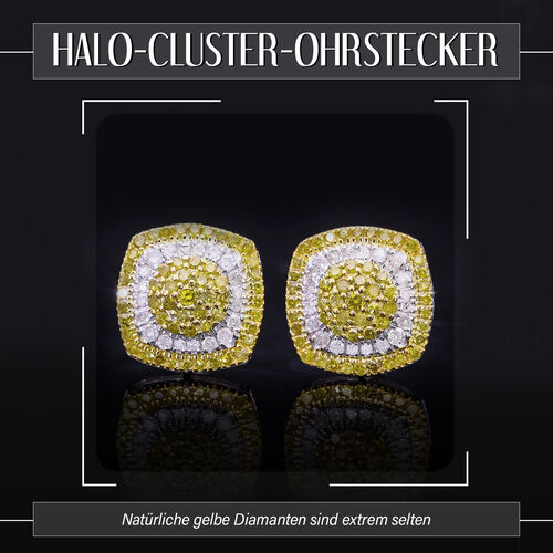 Gelbe und weiße Diamant-Ohrringe - 0,79 ct. image number 1