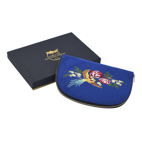 Schmuckm&auml;ppchen mit besticktem Ph&ouml;nix- und Blumenmuster, Dunkelblau image number 7