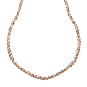 Natürliche, ungeschliffene Rosa Diamant-Halskette, 50 cm, 2 ct.