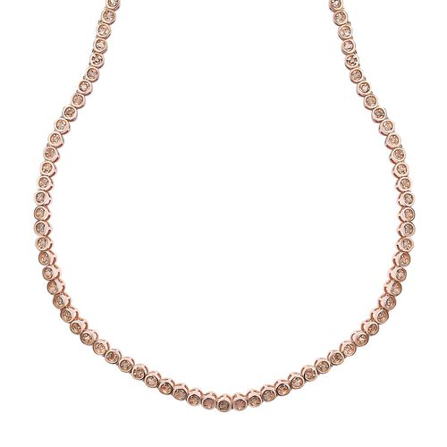 Natürliche, ungeschliffene Rosa Diamant-Halskette, 50 cm, 2 ct. image number 0