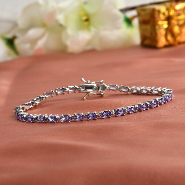 Tansanit Armband 19 cm 925 Silber platiniert ca. 8,22 ct image number 2