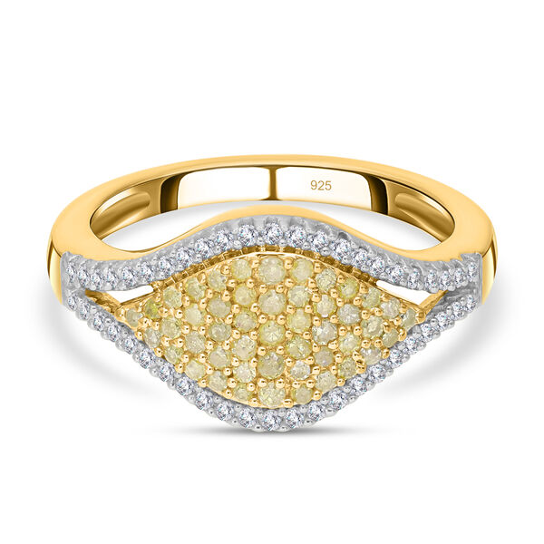 Nat&uuml;rlicher, gelber und wei&szlig;er Diamant-Ring - 0,50 ct.