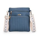 " life-style:Color:Blue; Size/Profile: PU Crossbody Bag Wall (exterior):PU Lining (Interior):Polyester; Pockets (exterior):Zipper -4; Pockets (interior): slip-2,zipped-1 Size:23*26 cm shoulder strap size:120 cm"