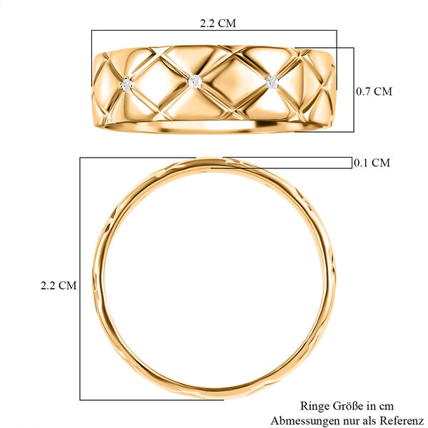 Weißer Diamant Ring, 925 Silber Gelbgold Vermeil, (Größe 17.00) image number 5