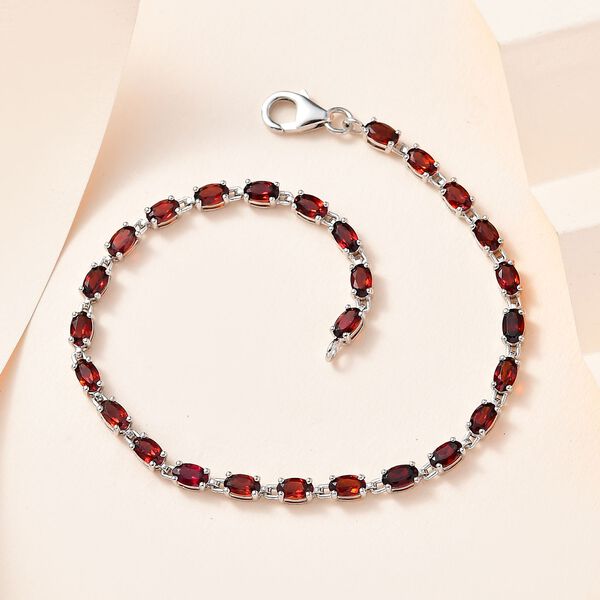 Mosambik Granat Armband, ca. 18 cm, 925 Silber platiniert, ca. 7.52 ct image number 2