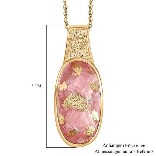 SHOPLC EXKLUSIV D joy Blattgold-Quarz Anhänger mit Kette, 925 Silber 750 Gelbgold Vermeil ca. 10.75 ct image number 6