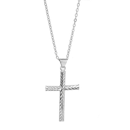 Kreuz-Anhänger mit Kette, ca. 45 cm, 925 Silber