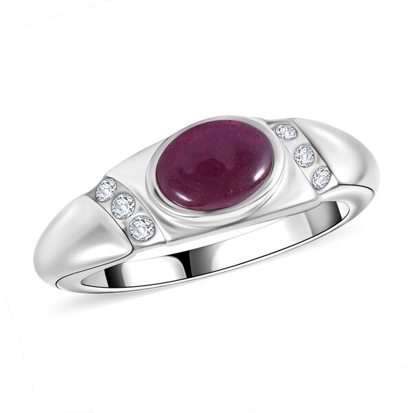 Afrikanischer Rubin und Zirkon-Ring - 1,41 ct. image number 3
