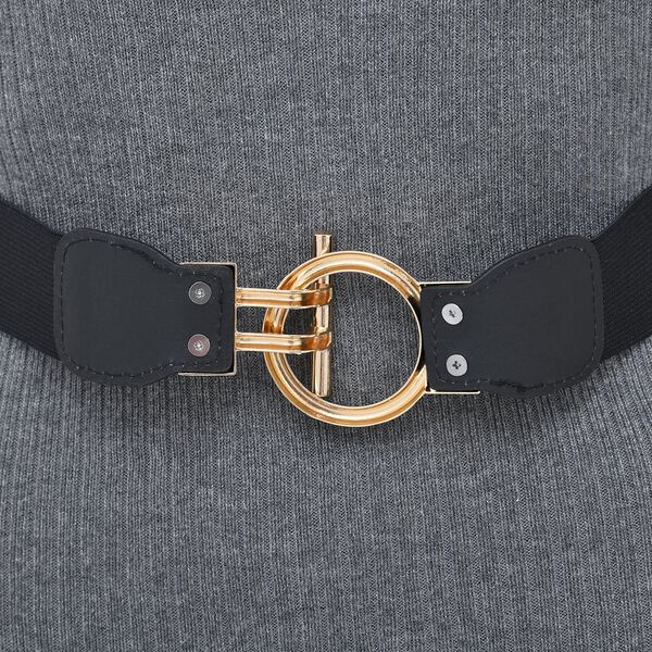 Modischer G&uuml;rtel mit Metallschnalle, Gr&ouml;&szlig;e 4x75 cm, gewebt, Schwarz image number 5