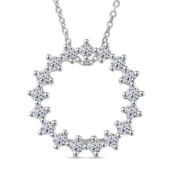 LUXURIANT DIAMOND- 3er Set - Lab Grown Diamant SI-GH Anh&auml;nger mit Kette (ca. 50cm) und Ohrringe, 925 Silber rhodiniert ca. 0.75 ct