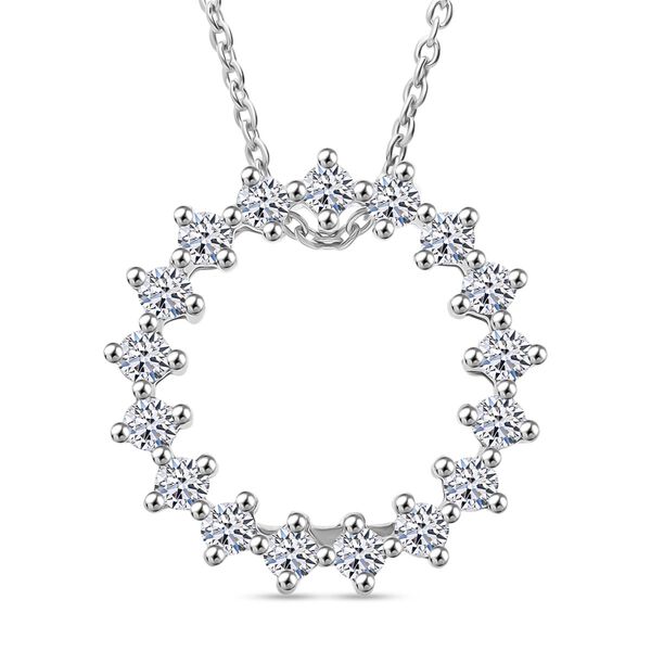 LUXURIANT DIAMOND- 3er Set - Lab Grown Diamant SI-GH Anhänger mit Kette (ca. 50cm) und Ohrringe, 925 Silber rhodiniert ca. 0.75 ct image number 1