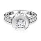 Moissanit Ring 925 Silber rhodiniert (Größe 18.00) ca. 0,48 ct