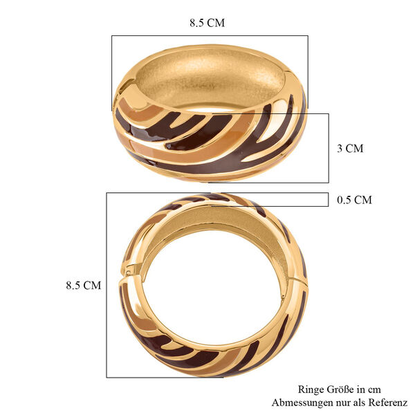 Emaille-Armreif im Wellen-Design, ca. 18 cm, Braun image number 6